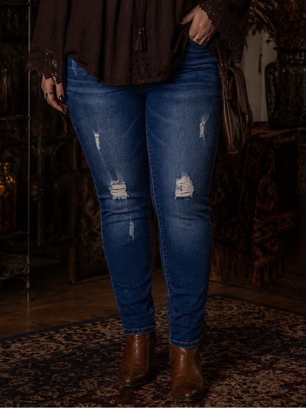 Vipones Women's Distressed Skinny Jeans Size 14